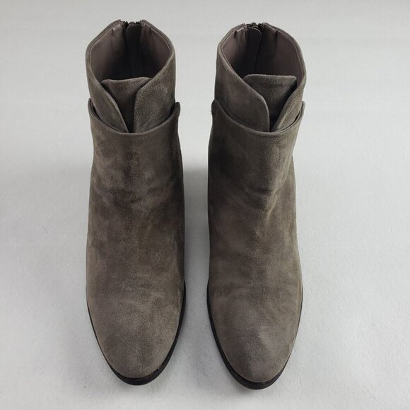 Sesto Meucci Foss Ankle Boot Womens 8.5 Beige Suede Back Zip Made in Italy - Picture 3 of 11